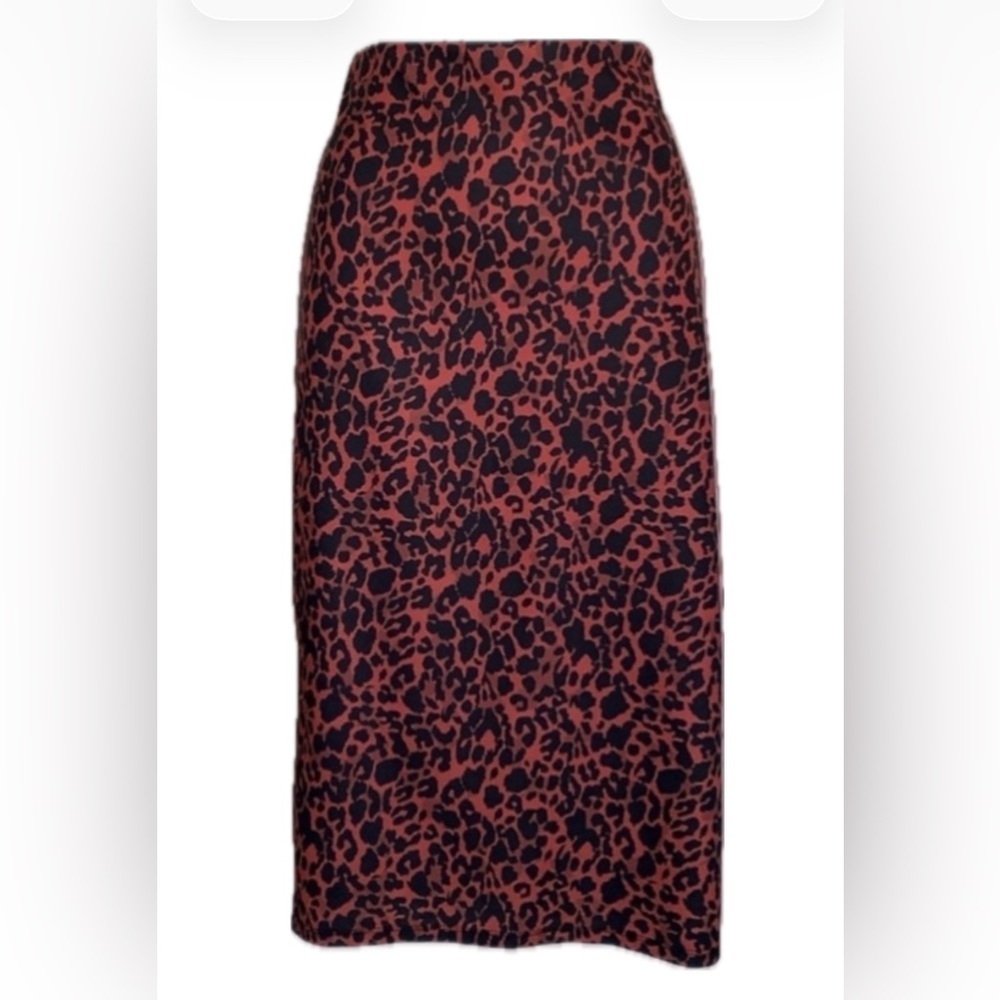 Zara Trafaluc skirt women's M, leopard print, sexy red & black, stretchy. EUC